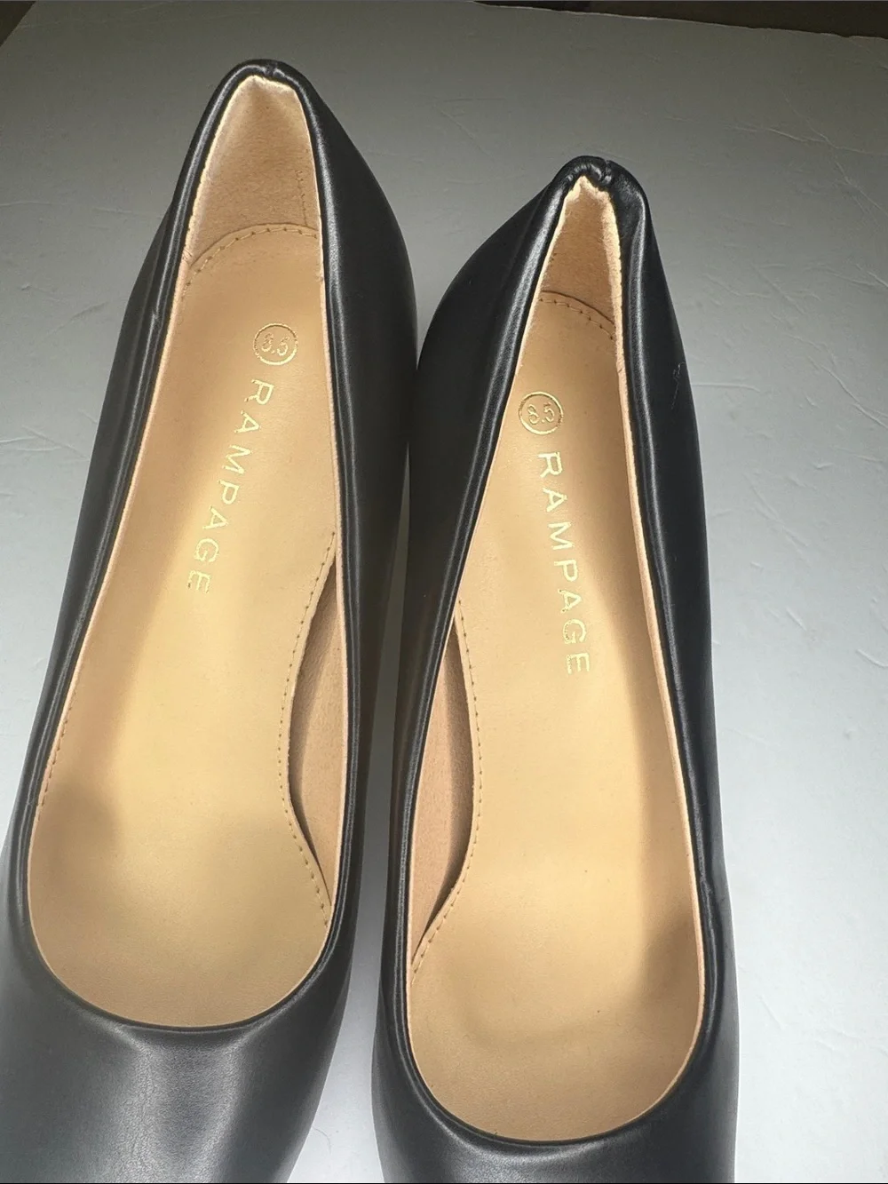 Basic Black Pumps Pointed Toe Stable Heel